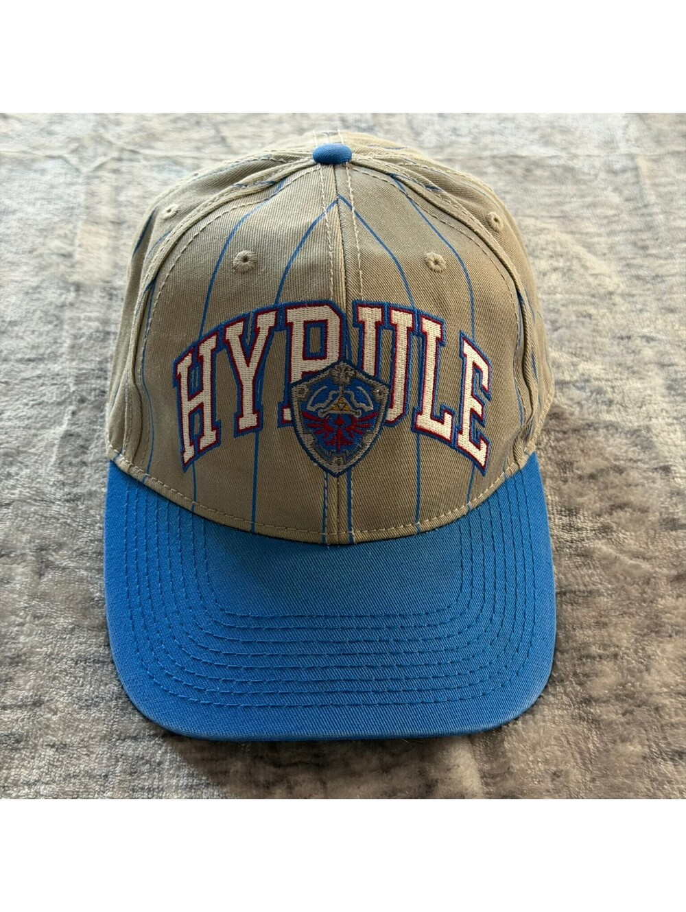 Hyrule Hat Legend of Zelda Nintendo Snapback Men's Adjustable Tan Blue Green